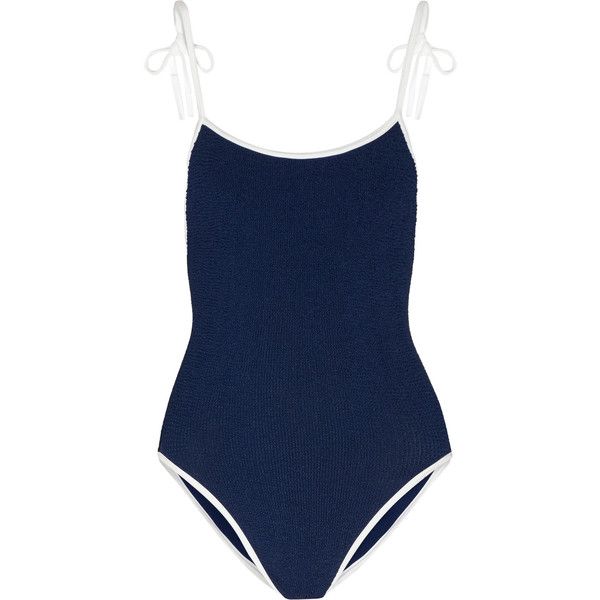 Navy And White One-Piece
  Swimsuit