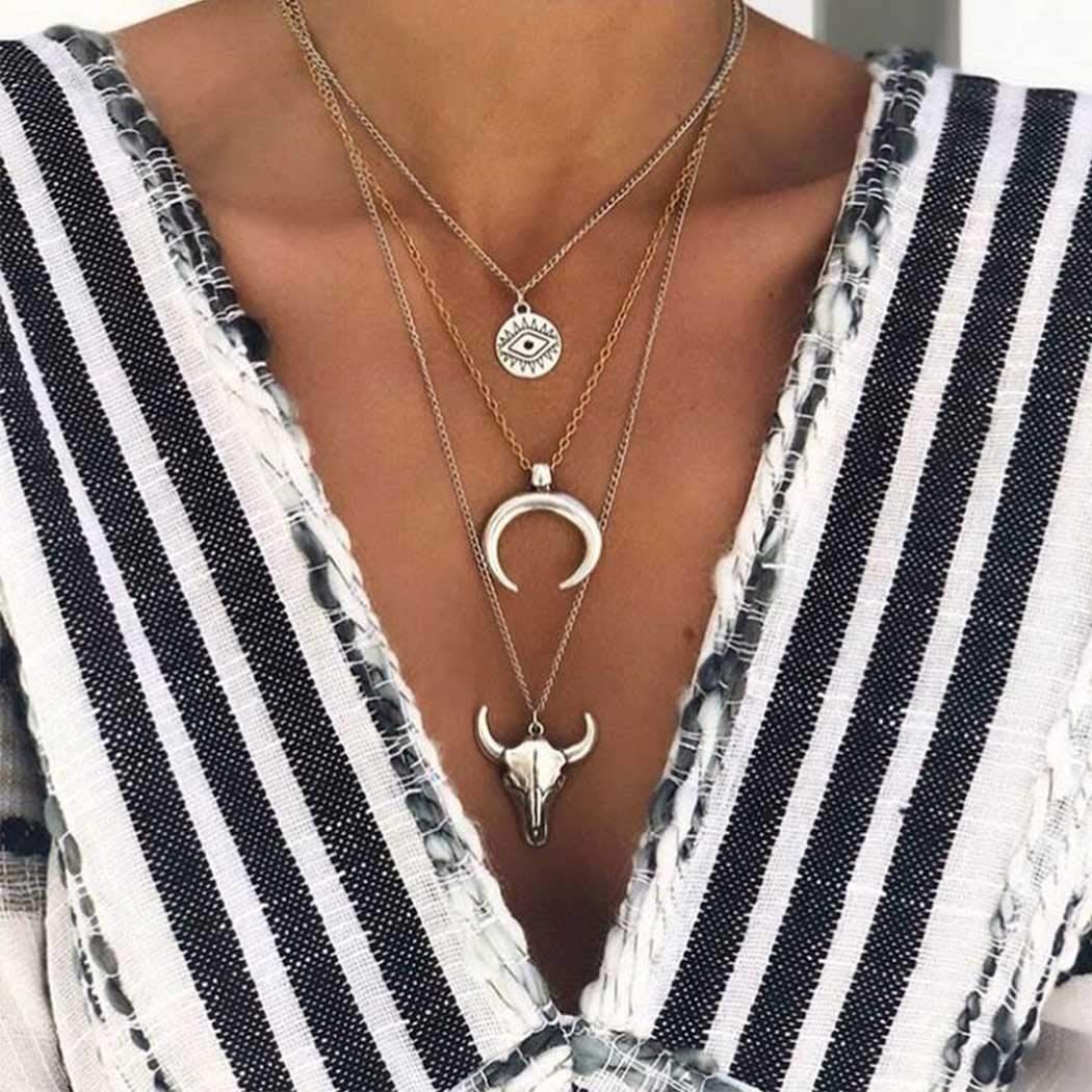 Boho Tassel Moon Necklace