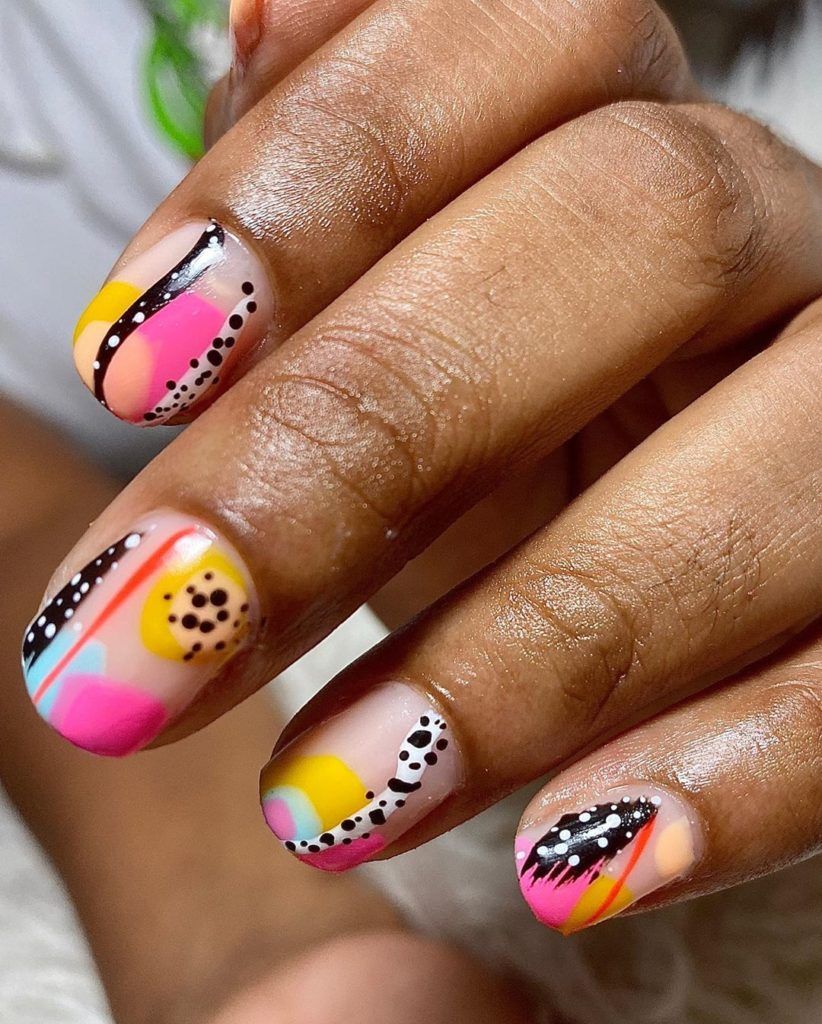 Brush Stroke Abstract Manicure