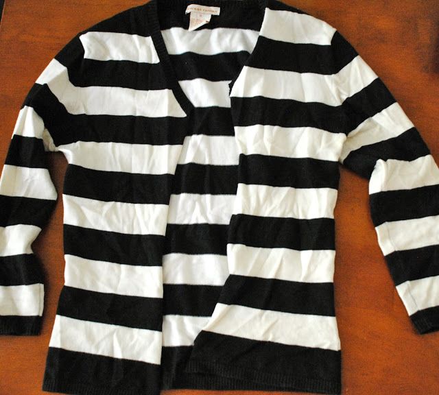 DIY Cutout Striped Shirt