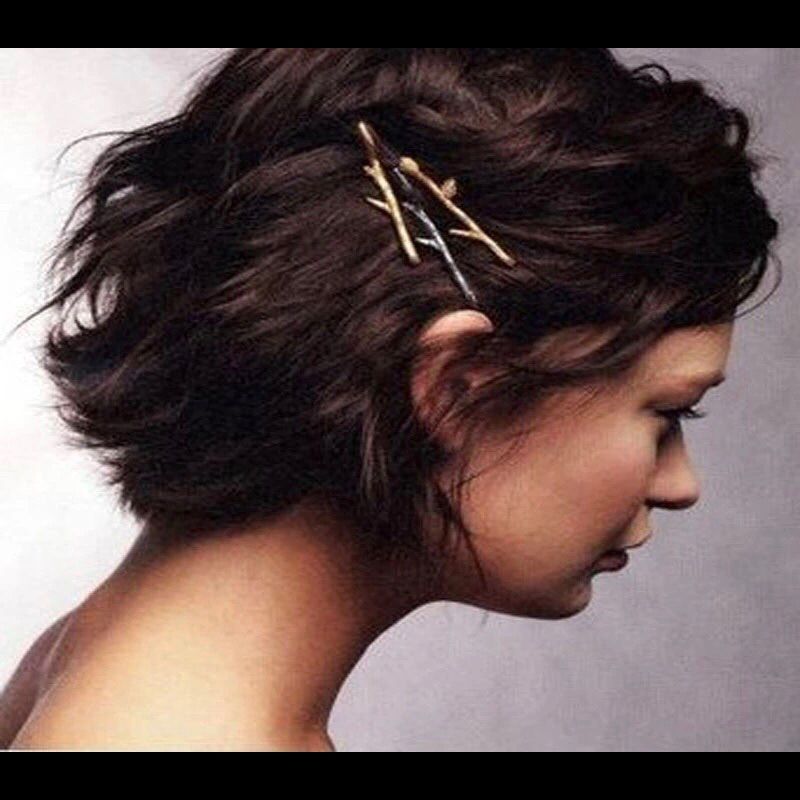 Gold Branch Hair Pins